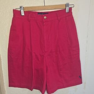 Vintage Ralph Lauren Red Flat Front Womans Shorts NVTN 244